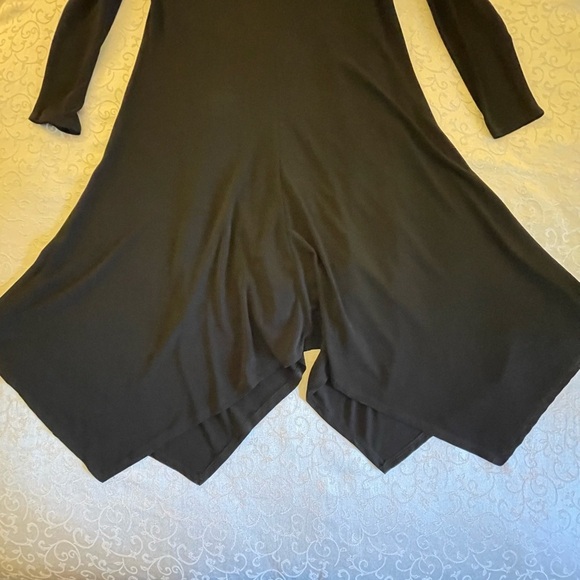 ZOE by Michael Phillips Black Handkerchief Dress With Embellished Collar - Picture 10 of 16